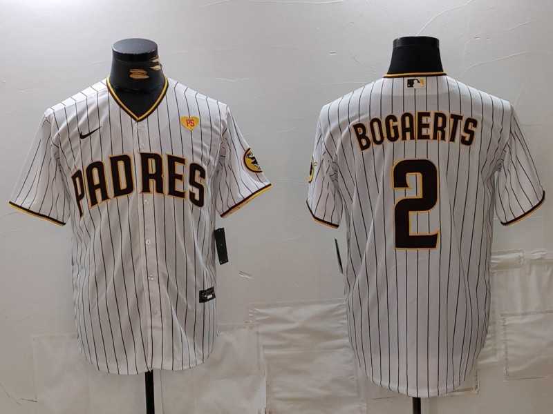 Men%27s San Diego Padres #2 Xander Bogaerts White With PS Patch Cool Base Stitched Jersey->san diego padres->MLB Jersey
